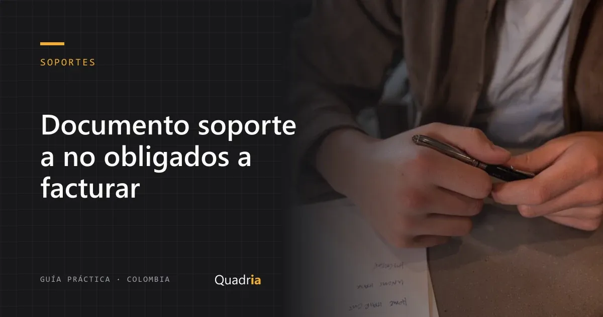 Portada: Documento soporte a no obligados a facturar